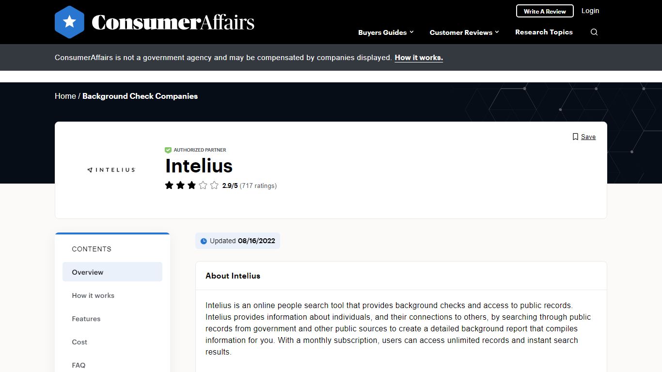 Top 717 Intelius Reviews - ConsumerAffairs